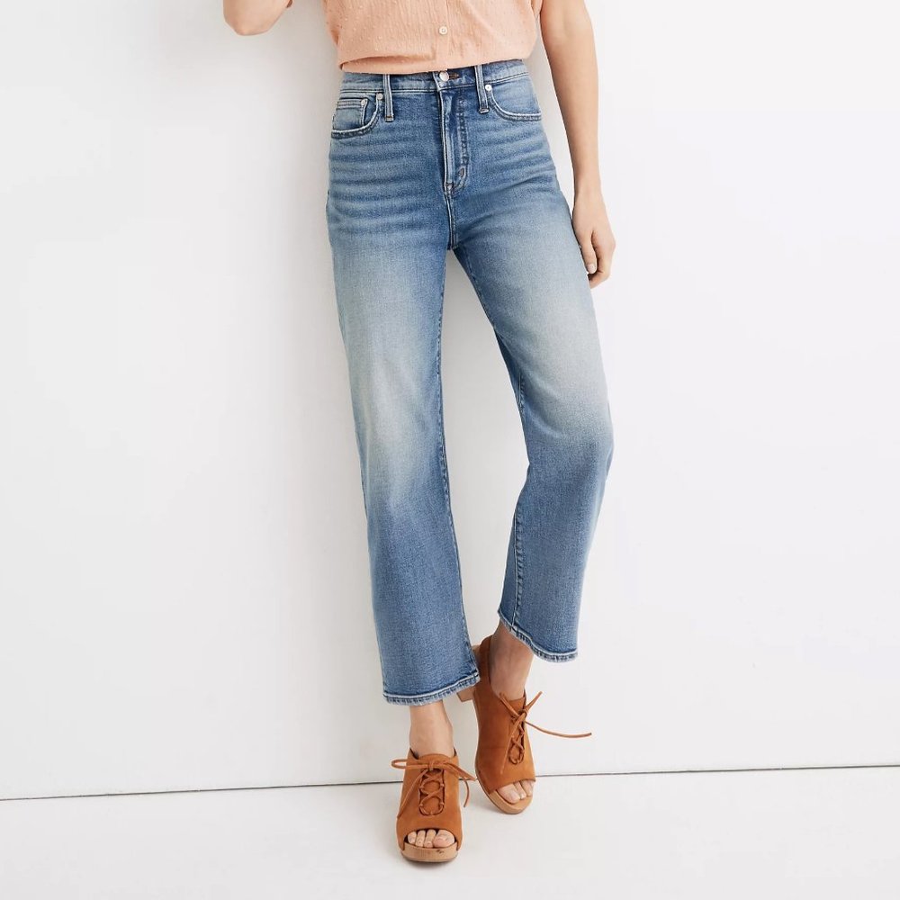 Madewell Slim Wide-Leg Crop Jeans in Reggie Wash